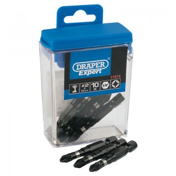 PZ Type Impact Bits, No.2 x 50mm (10 Piece) PZ Type Impact Bits, No.2 x 50mm (10 Piece)