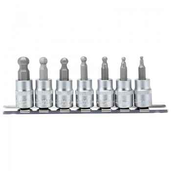 Ball-end Hex. Socket Bit Set, 3/8” Sq. Dr., 48mm (7 Piece) Ball-end Hex. Socket Bit Set, 3/8” Sq. Dr., 48mm (7 Piece)
