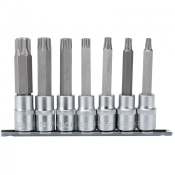 Draper TX-STAR® Security Socket Bit Set, 1/2” Sq. Dr., 100mm (7 Piece) Draper TX-STAR® Security Socket Bit Set, 1/2” Sq. Dr., 100mm (7 Piece)