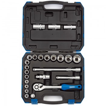 Metric Socket Set, 1/2” Sq. Dr. (24 Piece) Metric Socket Set, 1/2” Sq. Dr. (24 Piece)