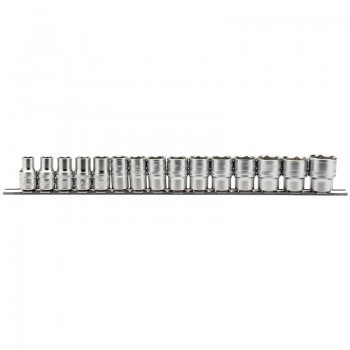 Metric Socket on a Metal Rail, 1/2” Sq. Dr. (15 Piece) Metric Socket on a Metal Rail, 1/2” Sq. Dr. (15 Piece)