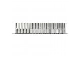 Metric Deep Socket on a Metal Rail, 1/2&rdquo; Sq. Dr. (15 Piece)