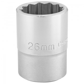 12 Point Socket, 3/4” Sq. Dr., 26mm 12 Point Socket, 3/4” Sq. Dr., 26mm