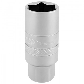14mm Thread 6 Point Satin Chrome Spark Plug Socket, 3/8” Sq. Dr., 21mm 14mm Thread 6 Point Satin Chrome Spark Plug Socket, 3/8” Sq. Dr., 21mm