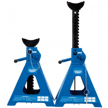 Pair of Pneumatic Rise Ratcheting Axle Stands, 5 Tonne Pair of Pneumatic Rise Ratcheting Axle Stands, 5 Tonne