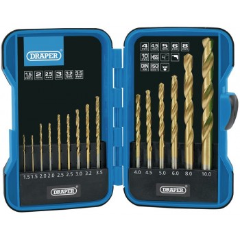 Metric Titanium Nitride Coated HSS Drill Bit Set (15 Piece) Metric Titanium Nitride Coated HSS Drill Bit Set (15 Piece)