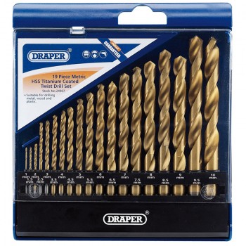 Metric HSS Titanium Coated Drill Set (19 Piece) Metric HSS Titanium Coated Drill Set (19 Piece)