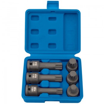 Impact Spline Bit Set, 1/2” Sq. Dr. (6 Piece) Impact Spline Bit Set, 1/2” Sq. Dr. (6 Piece)
