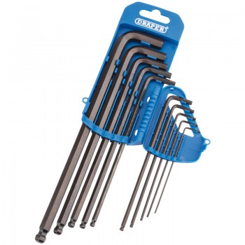 Extra Long Imperial Hex. and Ball End Hex. Key Set (10 Piece) Extra Long Imperial Hex. and Ball End Hex. Key Set (10 Piece)