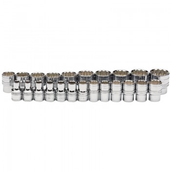 Loose Metric Socket Set, 1/2” Sq. Dr., Polished Chrome (23 Piece) Loose Metric Socket Set, 1/2” Sq. Dr., Polished Chrome (23 Piece)