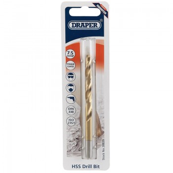 HSS Titanium Drill Bit, 7.5mm HSS Titanium Drill Bit, 7.5mm