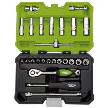 Draper Expert Metric Socket Set, 1/4” Sq. Dr., Green (25 Piece) Draper Expert Metric Socket Set, 1/4” Sq. Dr., Green (25 Piece)