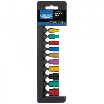 Metric Coloured Socket Set, 1/4” Sq. Dr. (10 Piece) Metric Coloured Socket Set, 1/4” Sq. Dr. (10 Piece)
