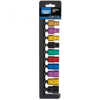 Metric Coloured Socket Set, 1/2” Sq. Dr. (10 Piece) Metric Coloured Socket Set, 1/2” Sq. Dr. (10 Piece)