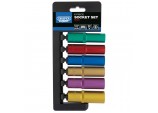 Metric Coloured Deep Socket Set, 1/2&rdquo; Sq. Dr. (6 Piece)