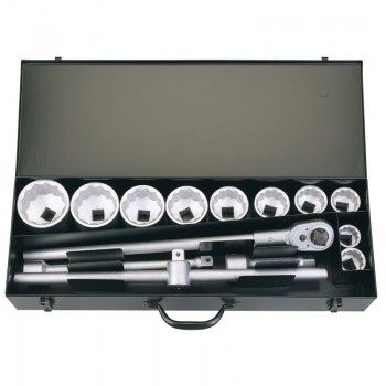 Elora Metric Socket Set, 1” Sq. Dr. (14 Piece) Elora Metric Socket Set, 1” Sq. Dr. (14 Piece)
