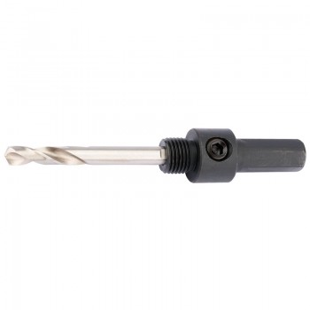 Hex. Shank Holesaw Arbor with HSS Pilot Drill for 14 - 30mm Holesaws, 7/16” Thread Hex. Shank Holesaw Arbor with HSS Pilot Drill for 14 - 30mm Holesaws, 7/16” Thread