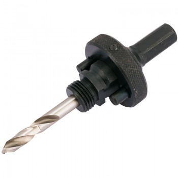 Quick Release Hex. Shank Holesaw Arbor with HSS Pilot Drill for Holesaws 32 - 210mm, 7/16” Thread Quick Release Hex. Shank Holesaw Arbor with HSS Pilot Drill for Holesaws 32 - 210mm, 7/16” Thread