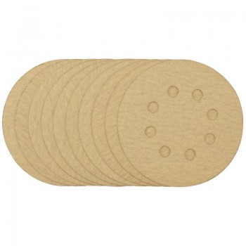 Gold Sanding Discs with Hook & Loop, 125mm, 180 Grit (Pack of 10) Gold Sanding Discs with Hook & Loop, 125mm, 180 Grit (Pack of 10)