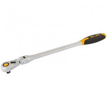Elora Quick Release Soft Grip Ratchet with Flexible Head, 1/2” Sq. Dr., 430mm Elora Quick Release Soft Grip Ratchet with Flexible Head, 1/2” Sq. Dr., 430mm