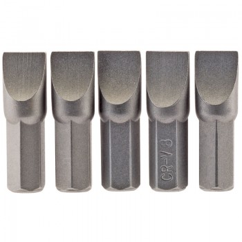 Plain Slot Insert Bit, 8.0mm, 1/4” Hex, 25mm Long (Pack of 5) Plain Slot Insert Bit, 8.0mm, 1/4” Hex, 25mm Long (Pack of 5)