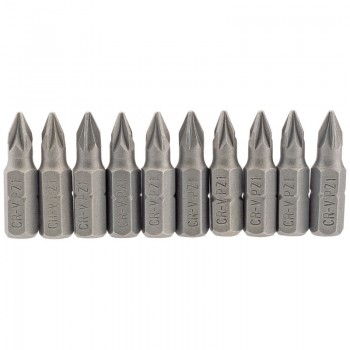 PZ Type Insert Bit, 1/4” Hex, 25mm Long, No.1 (Pack of 10) PZ Type Insert Bit, 1/4” Hex, 25mm Long, No.1 (Pack of 10)