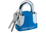 Laminated Steel Padlock and 2 Keys with Hardened Steel Shackle and Bumper, 30mm