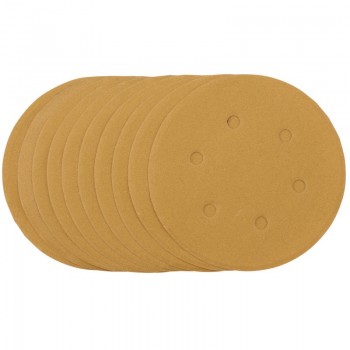 Gold Sanding Discs with Hook & Loop, 150mm, 240 Grit (Pack of 10) Gold Sanding Discs with Hook & Loop, 150mm, 240 Grit (Pack of 10)