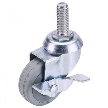 Swivel Bolt Fixing Rubber Castor with Brake, 100mm Diameter, S.W.L. 80kg Swivel Bolt Fixing Rubber Castor with Brake, 100mm Diameter, S.W.L. 80kg