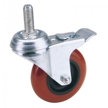 Swivel Bolt Fixing Polyurethane Wheel with Brake, 75mm Diameter, S.W.L. 70kg Swivel Bolt Fixing Polyurethane Wheel with Brake, 75mm Diameter, S.W.L. 70kg