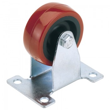 Fixed Plate Fixing Polyurethane Wheel, 100mm Diameter, S.W.L. 125kg Fixed Plate Fixing Polyurethane Wheel, 100mm Diameter, S.W.L. 125kg