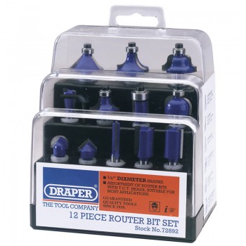 TCT Router Bit Set, 1/4” (12 Piece) TCT Router Bit Set, 1/4” (12 Piece)