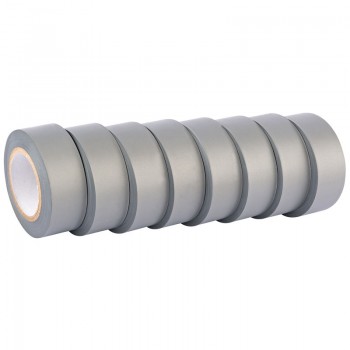 Insulation Tape to BSEN60454/Type2, 10m x 19mm, Grey (Pack of 8)