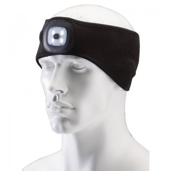 Headband with USB Rechargeable LED Torch, 1W, Black, One Size Headband with USB Rechargeable LED Torch, 1W, Black, One Size