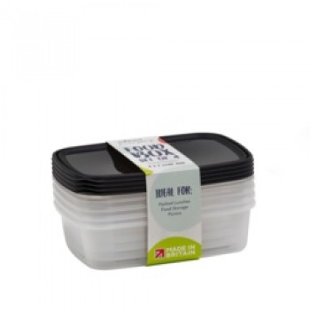 Food Storage Box - 1L Set 4 Black Or Teal Food Storage Box - 1L Set 4 Black Or Teal