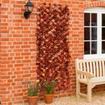 Expanding Artificial Trellis - Red Leaves 180cm x 60cm Expanding Artificial Trellis - Red Leaves 180cm x 60cm