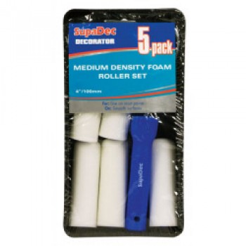 Foam Mini Roller & Tray Set - 4/100mm, 5 Pack Foam Mini Roller & Tray Set - 4/100mm, 5 Pack