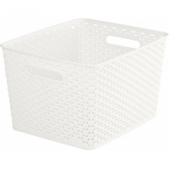 Nestable Rattan Basket Vintage White - 18L Nestable Rattan Basket Vintage White - 18L
