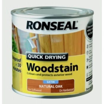 Quick Drying Woodstain Satin 250ml - Natural Oak Quick Drying Woodstain Satin 250ml - Natural Oak