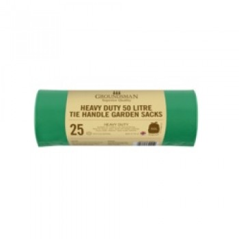 Heavy Duty Tie Handle Garden Bags 50L - Roll 25 Heavy Duty Tie Handle Garden Bags 50L - Roll 25