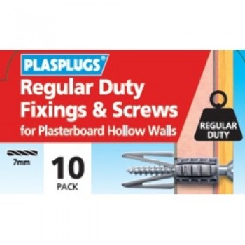 Regular Duty Fixings & Screws - Pack 10 Regular Duty Fixings & Screws - Pack 10