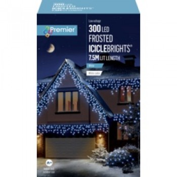 300 LED Multi Action Frosted Cap Icicles - White 300 LED Multi Action Frosted Cap Icicles - White
