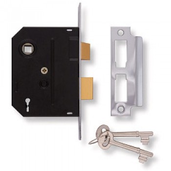 2 Lever Mortice Lock - Chrome Finish - 3 2 Lever Mortice Lock - Chrome Finish - 3