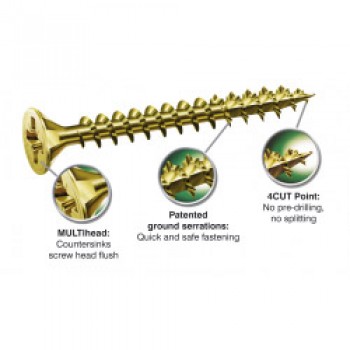 Woodscrews With Yellox Coating - Box 100 5.0mm x 80mm
