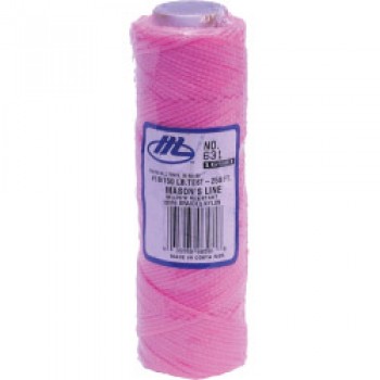 Masons Braided Nylon Line - Fluorescent Pink - 250’ (76m) Masons Braided Nylon Line - Fluorescent Pink - 250’ (76m)