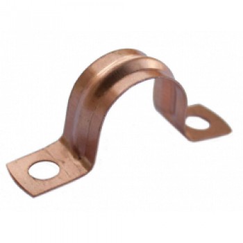 Saddle Pipe Clips - Copper - 15mm (Pack 8)