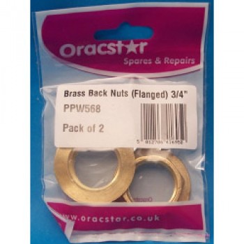 Brass Back Nuts - Flanged 3/4 Brass Back Nuts - Flanged 3/4