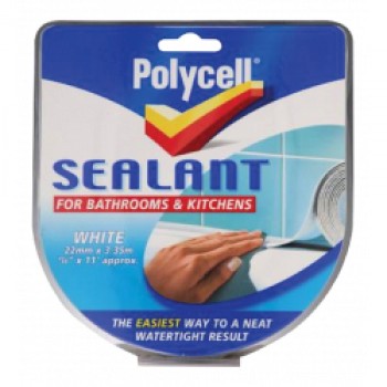 Sealant Strip Bathroom & Kitchen - White - 22mm x 3.35m Sealant Strip Bathroom & Kitchen - White - 22mm x 3.35m