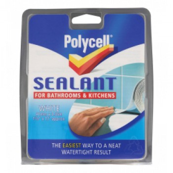 Sealant Strip Bathroom & Kitchen - White - 41mm x 3.35m